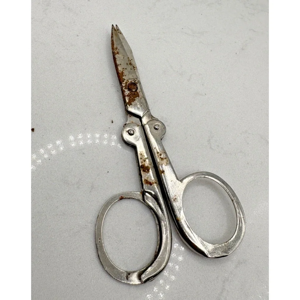 Foldable Small Tailor Travel Sewing Scissors Made In Germany Vintage Collectible